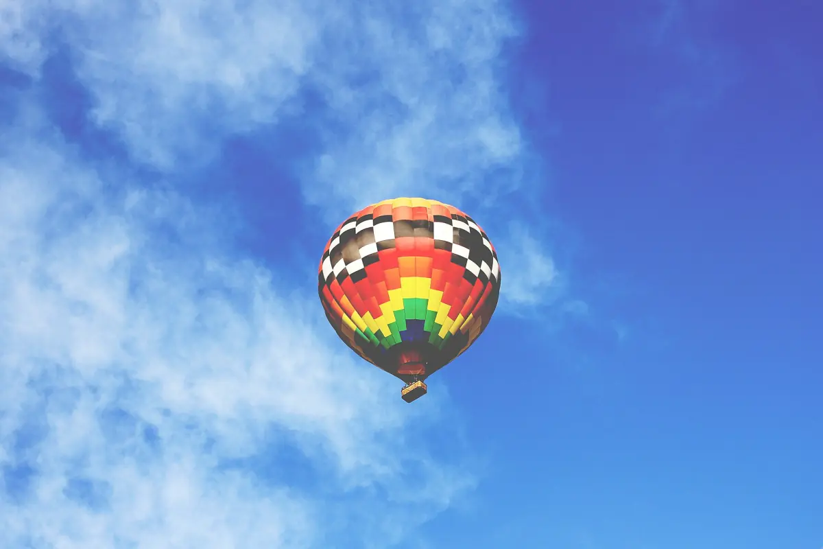 A hot air balloon over Phoenix, Arizona