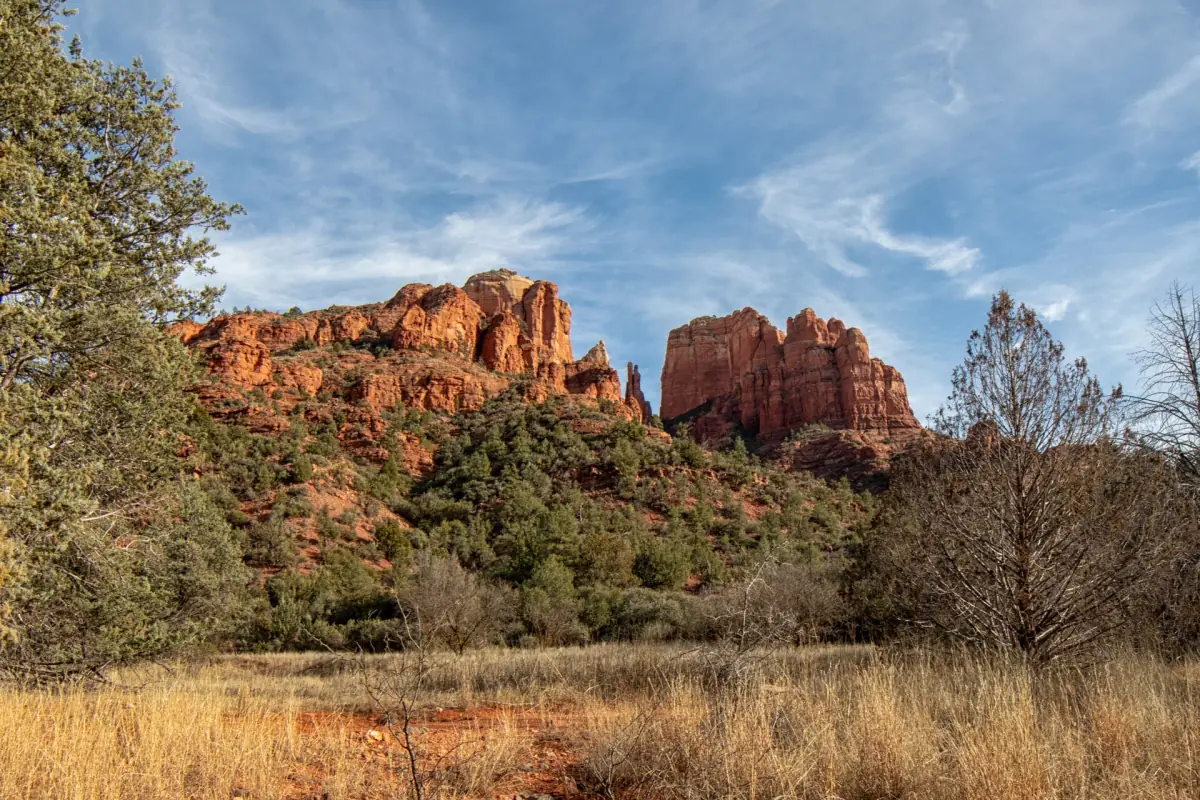 Red rock landscape around Cathedral Rock in Sedona